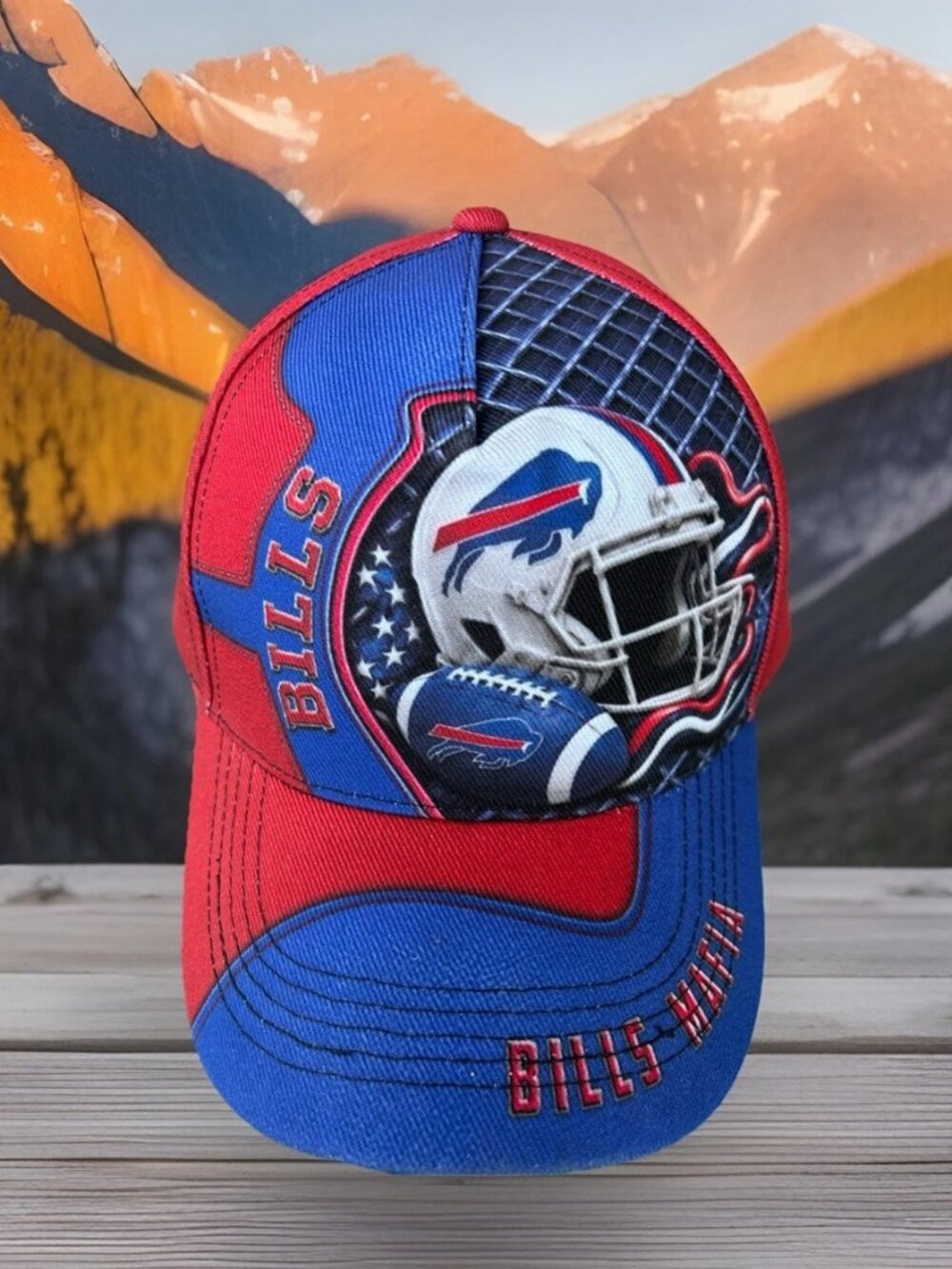 Buffalo Bills Hemet/Football “BILLS MAFIA” Cap One size Fits all - Go Bills Go
